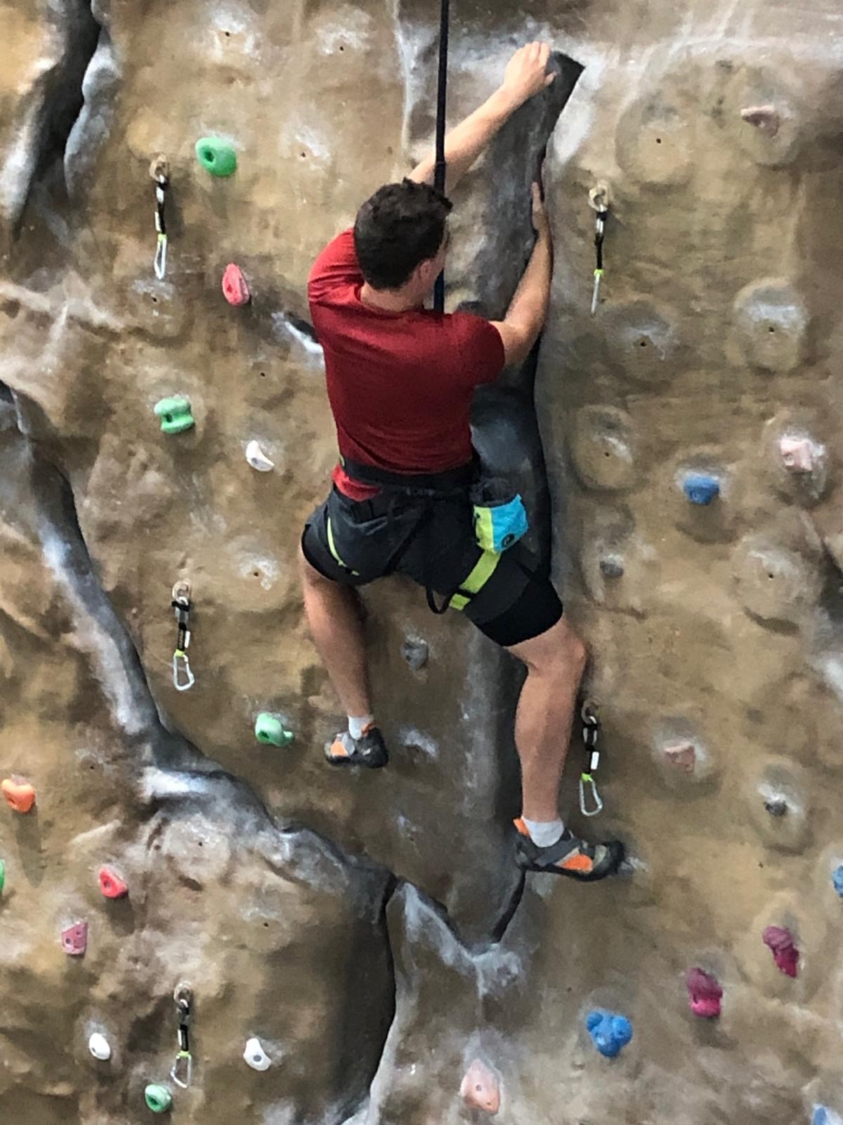 C on climbing wall